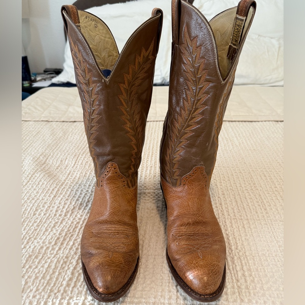 Hondo Brown Leather Cowboy Boots